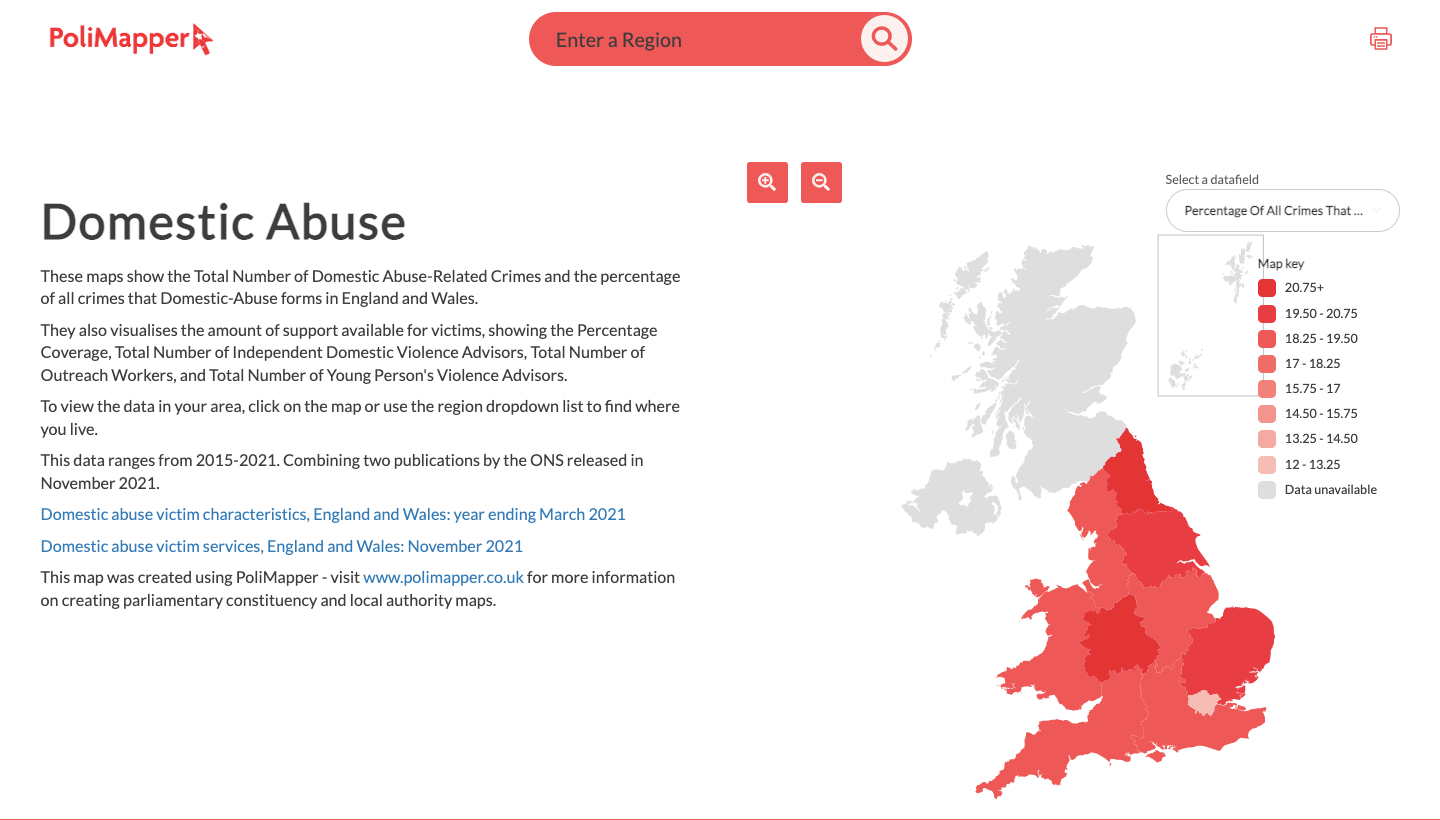 Polimapper | Domestic Abuse in England and Wales